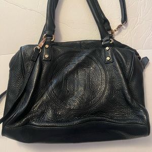 Beautiful Tommy Hilfiger Black Soft Pebble Grain Leather Satchel Crossbody